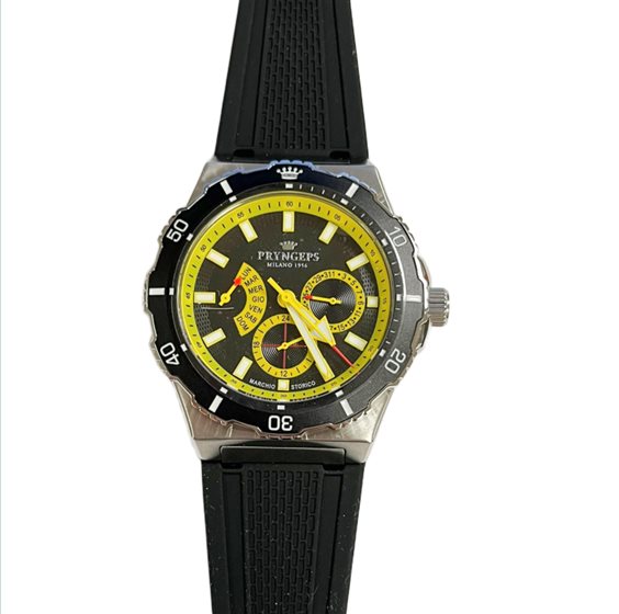 Orologio Pryngeps in Acciaio A1216 NERO GIALLO - A1216 NERO GIALLO